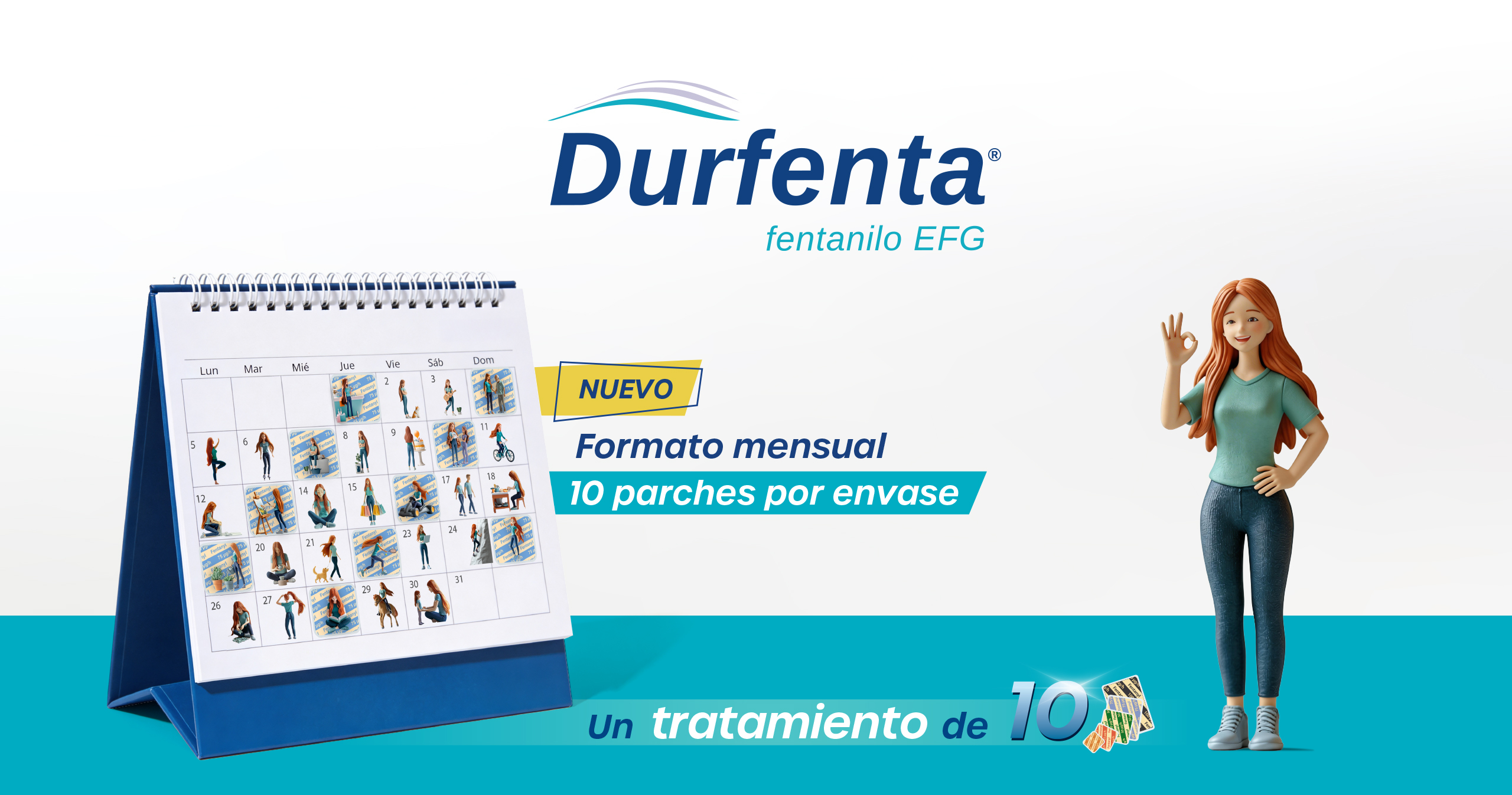 Durfenta formato mensual, 10 parches por envase
